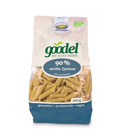 Govinda goodel Penne weiße Quinoa mit Leinsamen, 3er Pack (3 x 200 g)