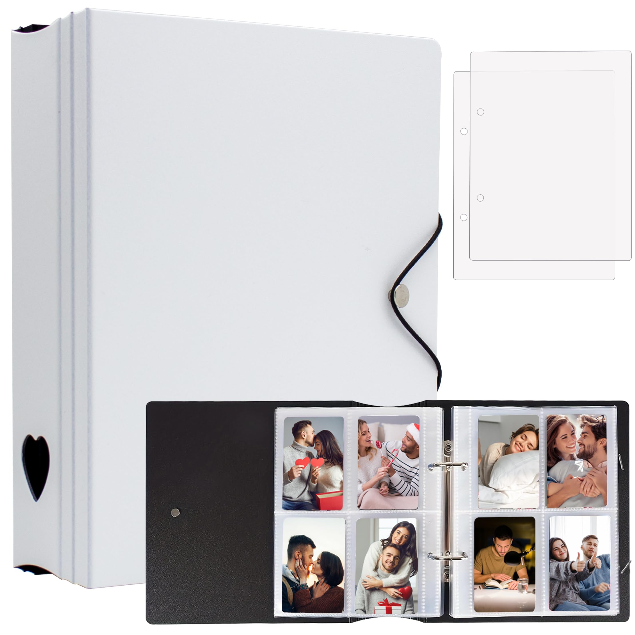 200 Pockets Photo Album for Fujifilm Instax Mini 11 12 9 8+ 8 7+ LiPlay Film, Photocard Binder for Polaroid SnapTouch PIC-300 Z2300 Photo Printer, 2x3 Photo Book for Kpop Card (White)
