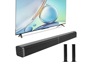 YIZLET TV Sound Bar Sound Bar for Speaker Smart TV Sound bars 80W Split Soundbars, Surround Sound Powerful Bass, Home Theater Speakers with HDMI-ARC/Optical/AUX Connection 2-in-1 Detachable Soundbar for TV