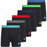 Quiksilver Men's Performance Boxer Briefs, 6 Pack Breathable Stretch Cotton