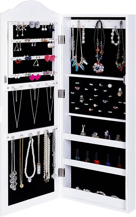 RULOTE Dame Schmuckschrank mit Spiegel - Wandhalterung / Türmontage