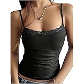 SOLY HUX Women's Lace Camisole Top Spaghetti Strap Slimming Tank Tops Aesthetic Clothes