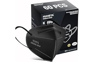 HUHETA KN95 Mask, 5 Ply Protective Dispoasable Masks Filter Efficiency≥95%