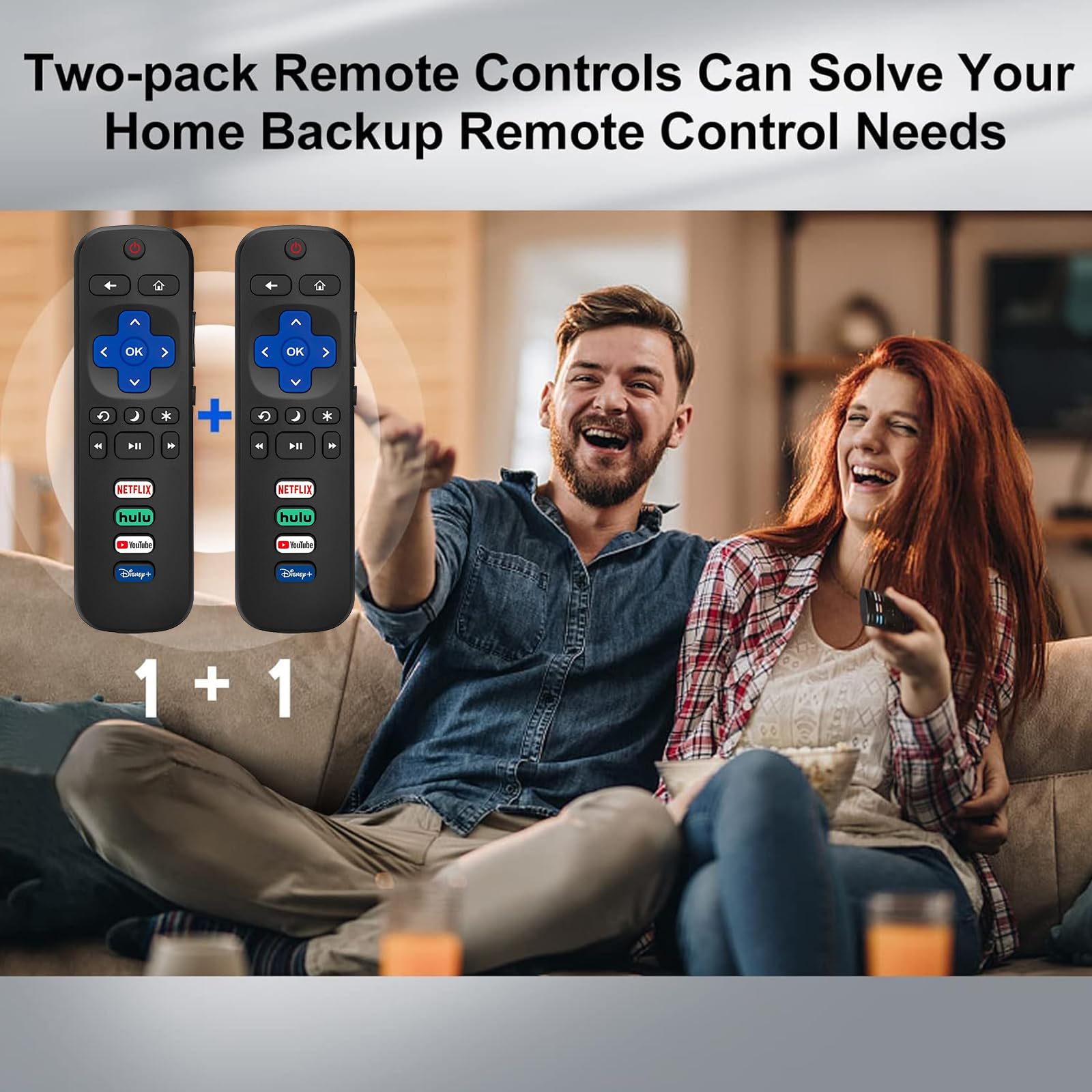 Remote for Roku TV, 2-Pack Replacement for Roku TV Remote Compatible for TCL Roku/Onn Roku/Hisense Roku/Philips Roku/Sharp Roku/Westinghouse Roku/Insignia Roku TV [Remote Control for Roku TV Only]