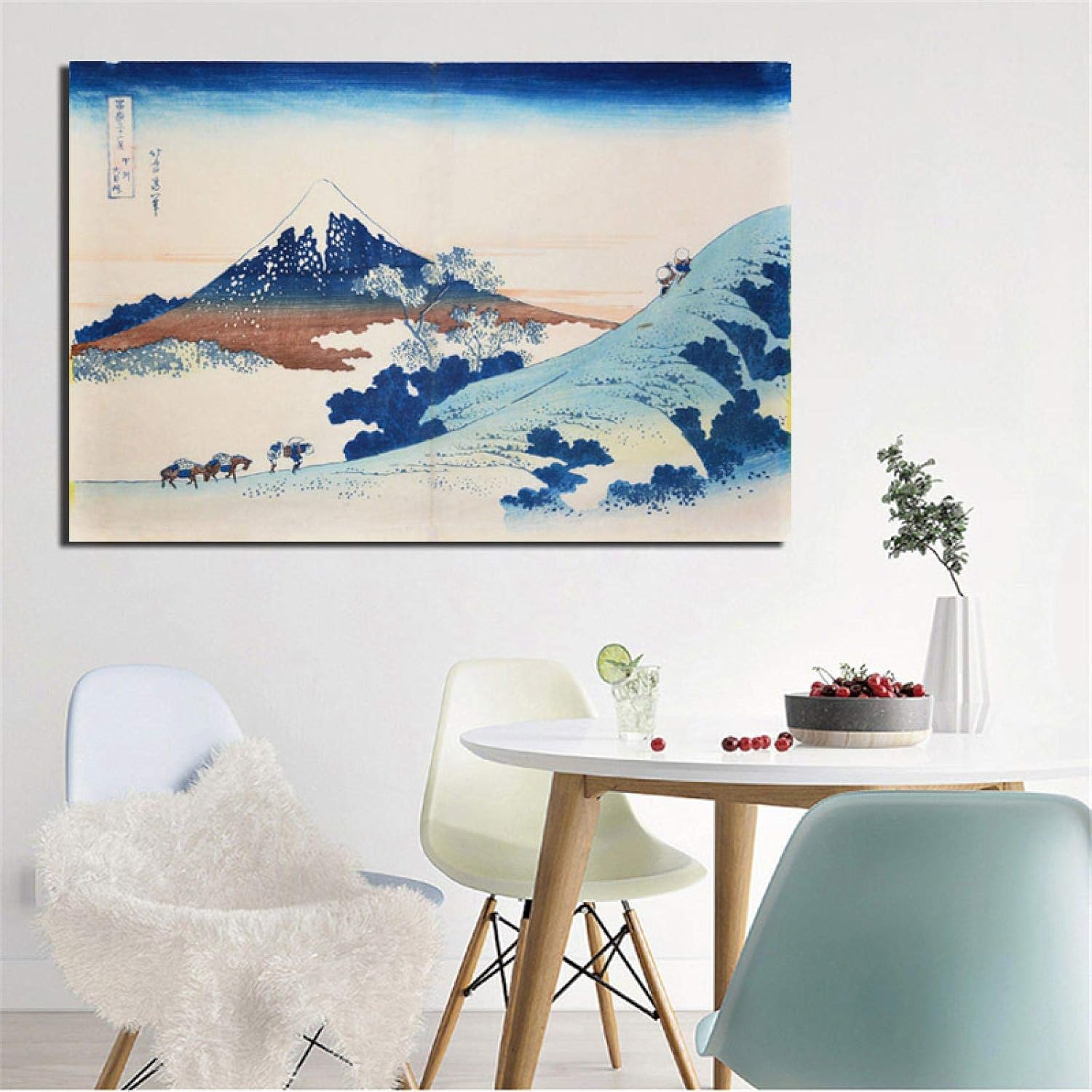 Amazon Co Jp ポスターヴィンテージ葛飾北斎壁紙キャンバス絵画プリントリビングルーム家の装飾モダンウォールアート油絵ポスター61x92cmフレームなし ホーム キッチン