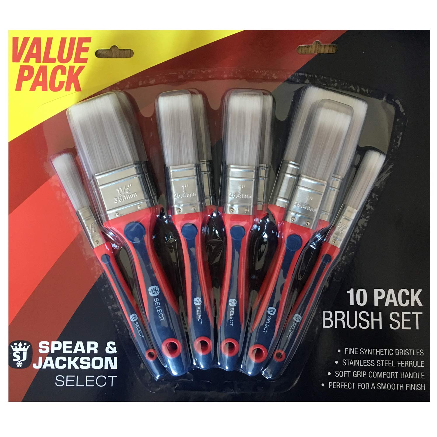 Spear & Jackson Paint Brush Set (10 Pieces)