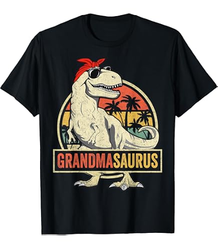 Amazon.com: Grandma Dinosaur T-Rex Grandmasaurus Pun Funny T Shirt