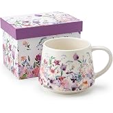 Topadorn Wildflower Coffee Mug with Gift Box, 12oz Ceramic Tea Cup