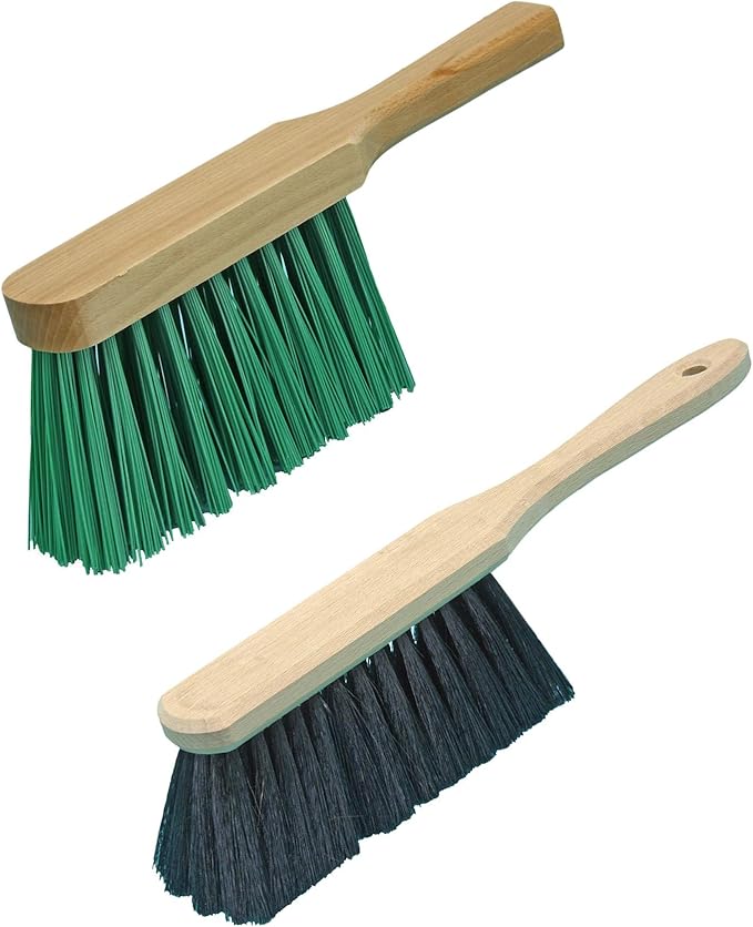 Brushmann Hard Bristle Wood Hand Brush/Soft Bristle Wood Hand Brush Set