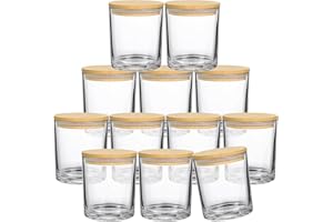 SUPMIND 12 Pack 14 fl.oz Glass Candle Jars - Clear Empty Candle Vassels with Bamboo Lids, Bulk Candle Containers Jars for Making Candles 12 14 fl.oz