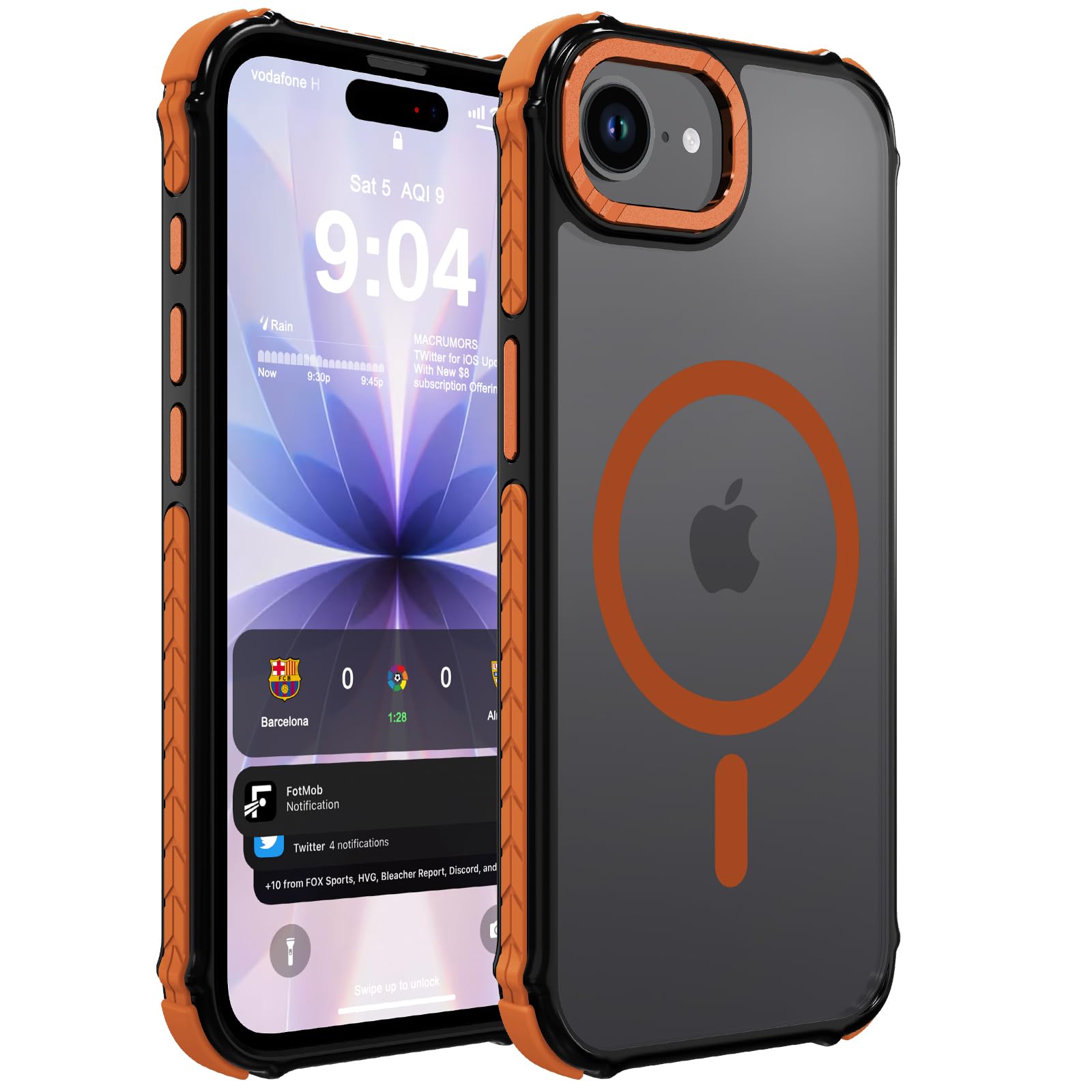 Photo 1 of DEERLAMN Strong Magnetic Case for iPhone 16e/iPhone 17e 6.1-Inch,[Compatible with Magsafe][Military Grade Drop Protection] Translucent Matte Shockproof Protective Phone Cover-Frosted Orange
