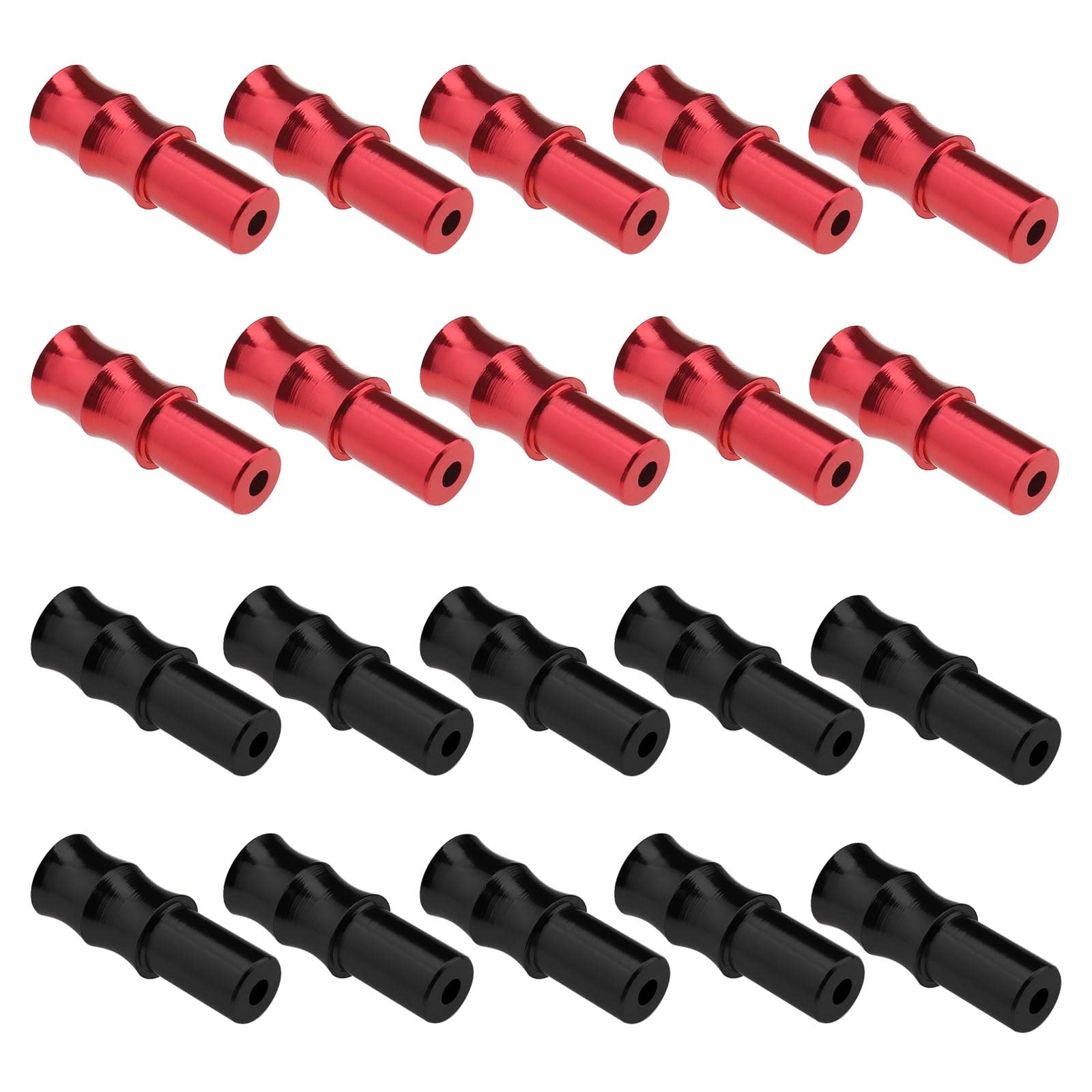 ECSiNG 10PCS Bicycle Black Shift Cable End Sleeves & 10PCS Red Brake Cable End Sleeves Cap Housing Ferrules for 4mm Gear Cable & 5mm Brake Cable Aluminum Alloy