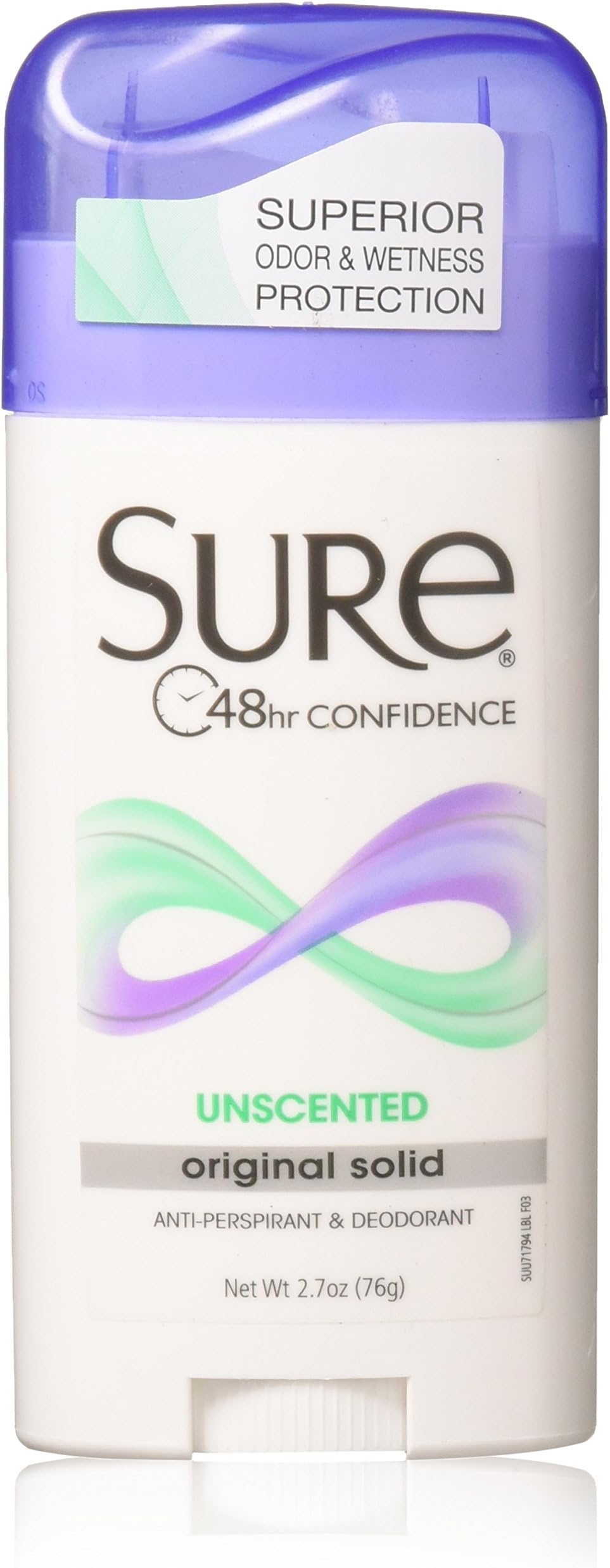 Sure Original Solid Unscented Antiperspirant Deodorant 3 x 2.70 oz