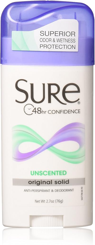 Sure Original Solid Unscented Antiperspirant Deodorant 3 x 2.70 oz