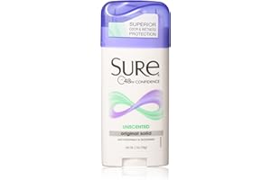 Sure Original Solid Unscented, Anti-Perspirant Deodorant 2.70 oz (Pack Of 3)
