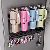 Magnetic Cup Holder for Stanley Tumbler, Water Bottle Organizer for Stanley 40 & 30 oz Tumbler, Kitchen Cup Storage Rack for Refrigerator