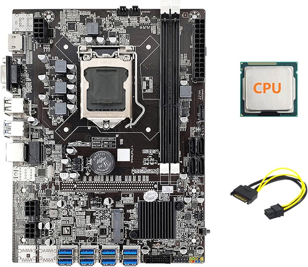 Lodokdre B75 ETH Mining Motherboard 8xPCIE USB Adapter CPU LGA1155 MSATA