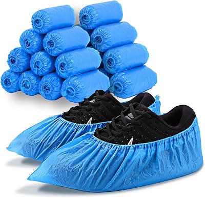 Shoe Covers Disposable Recyclable -200 Pack(100 pairs) 15.7'' Hygienic Shoe & Boot Covers Waterproof Non-slip Shoe Booties for Indoors (Large Size - Up to US Men's 11 & US Women's 13)