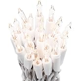 612 Vermont Clear 20 Count Christmas String Lights on White Wire Cord | Incandescent Lights, UL Approved for Indoor Use, Short String, 3.4' Lighted Length, 4.9' Total Length