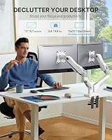 HUANUO White Dual Monitor Arm Desk Mount 13-32 Inch 75/100 VESA view 7