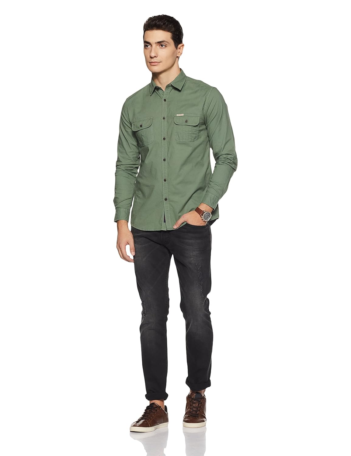 us polo association men's solid regular fit casual shirt