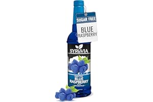 Syruvia Sugar-Free Blue Raspberry Syrup, Flavored Syrup for Drinks, Cocktails, Lemonades, Iced Teas, and Desserts – 25.4 fl oz