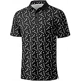 MAGCOMSEN Mens Golf Shirt Short Sleeve Dry Fit Moisture Wicking Golf Polos Casual Performance Print Collared Shirt Men