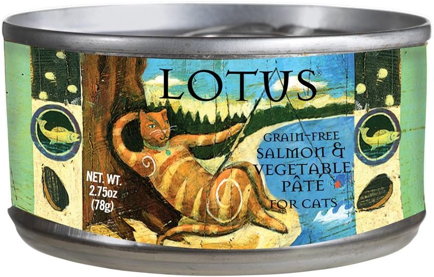 Lotus Salmon & Vegetable Pate for Cats, 2.75oz can, case of 24