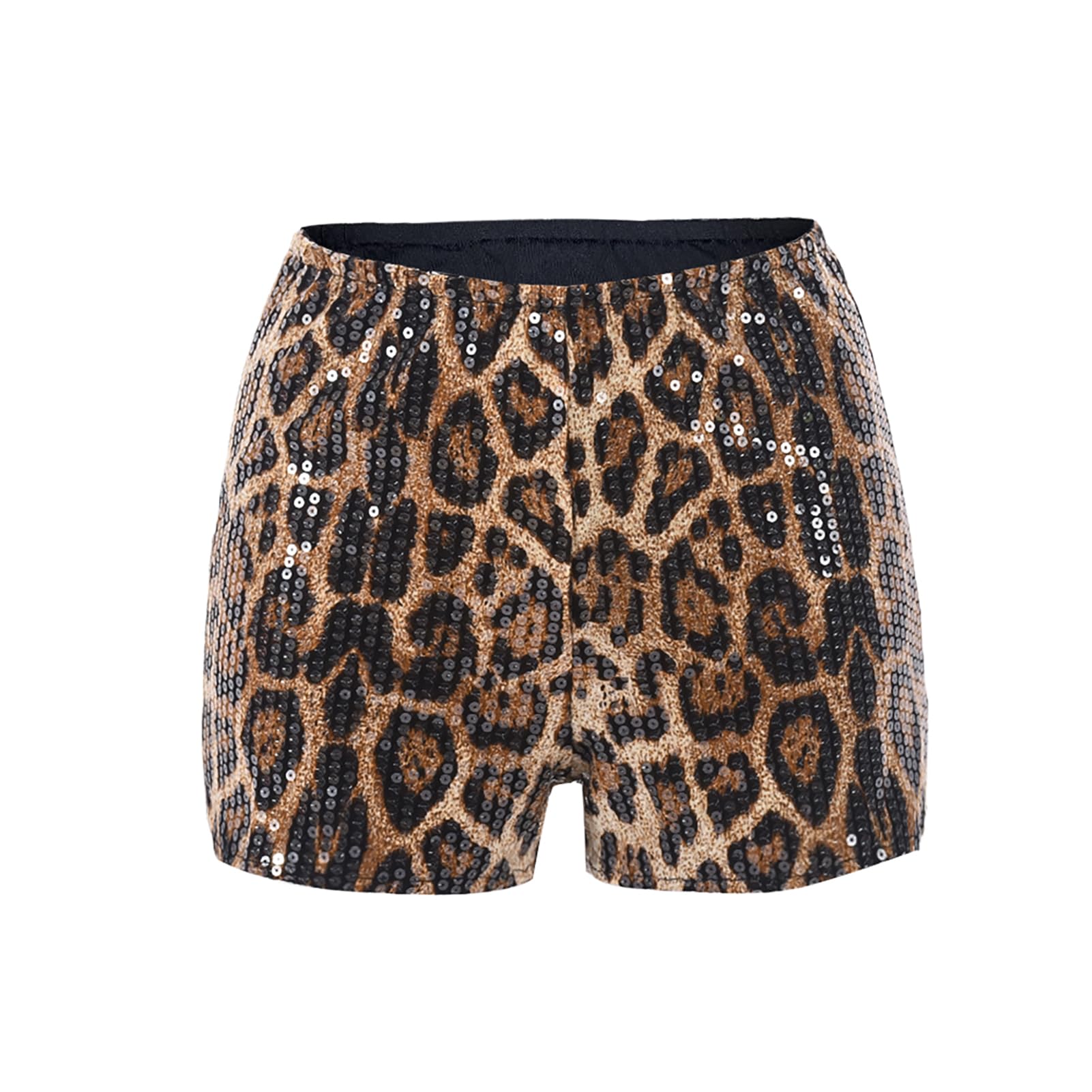 Photo 1 of SportsWell Women Cheetah Print Shorts Leopard Y2k Mini Shorts Rave Outfits Brown Leopard M