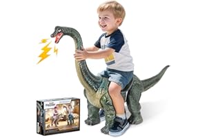Dinosaur Ride On Toy Cars for Kids,Twinkoo Realistic Brachiosaurus Push Car with Three Sound Effects,Sound and Light Effects PP Wheels for Indoor/Outdoor Play,Best Gift for Kids(Brachiosaurus)