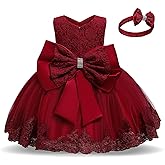 NNJXD Girls' Tulle Flower Princess Wedding Dress for Toddler and Baby Girl
