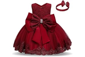 NNJXD Girls' Tulle Flower Princess Wedding Dress for Toddler and Baby Girl