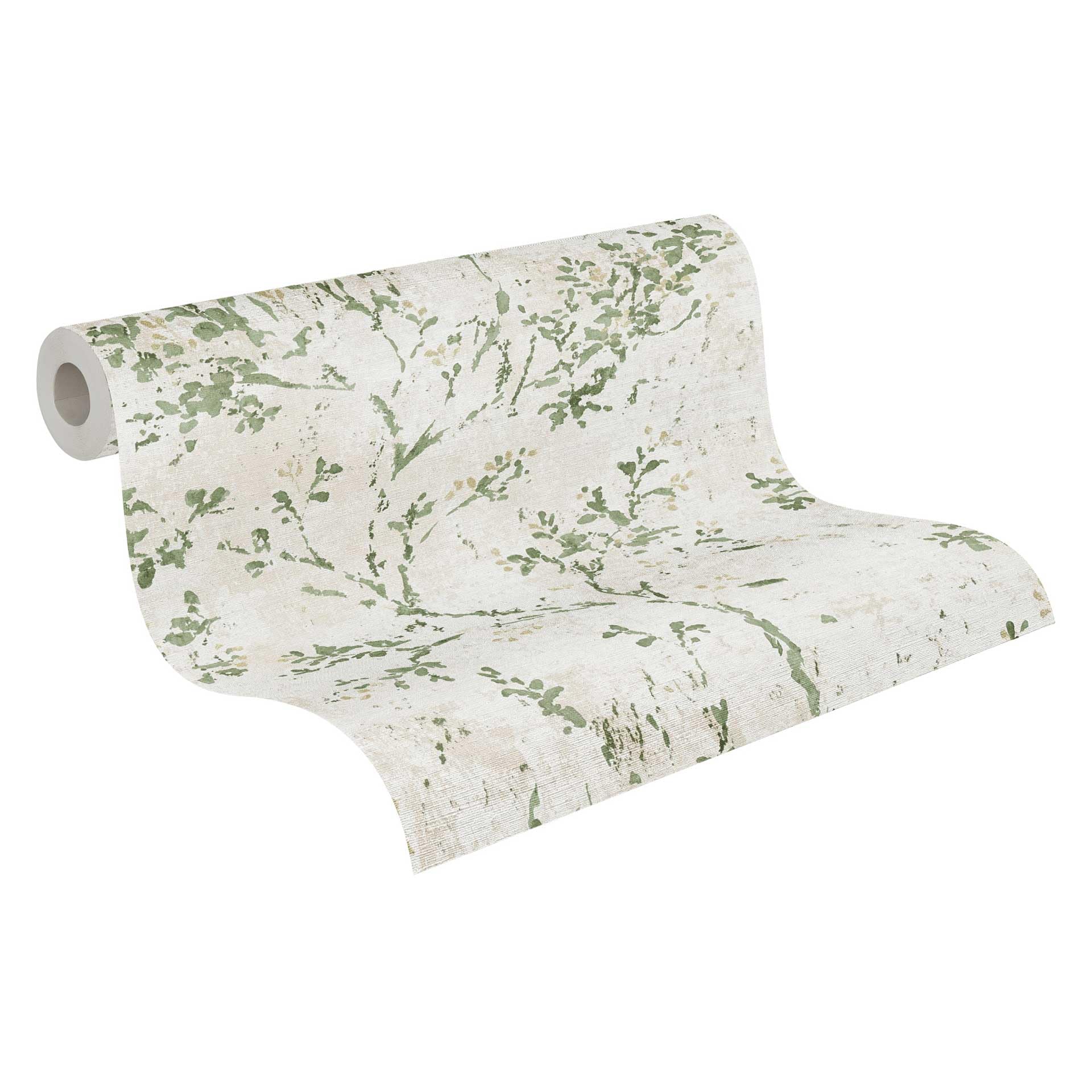 Livingwalls Non-Woven Wallpaper with Botanical Design in Cream, Green, Beige – 10,05 x 0,53 m Floral Wallpaper – 396504