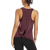 Muzniuer Womens Yoga Workout Tops-Cute Open Back Running Gym Activewear Sports Shirt for Women