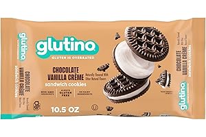 GLUTINO Chocolate Vanilla Creme Cookies, 10.5 oz