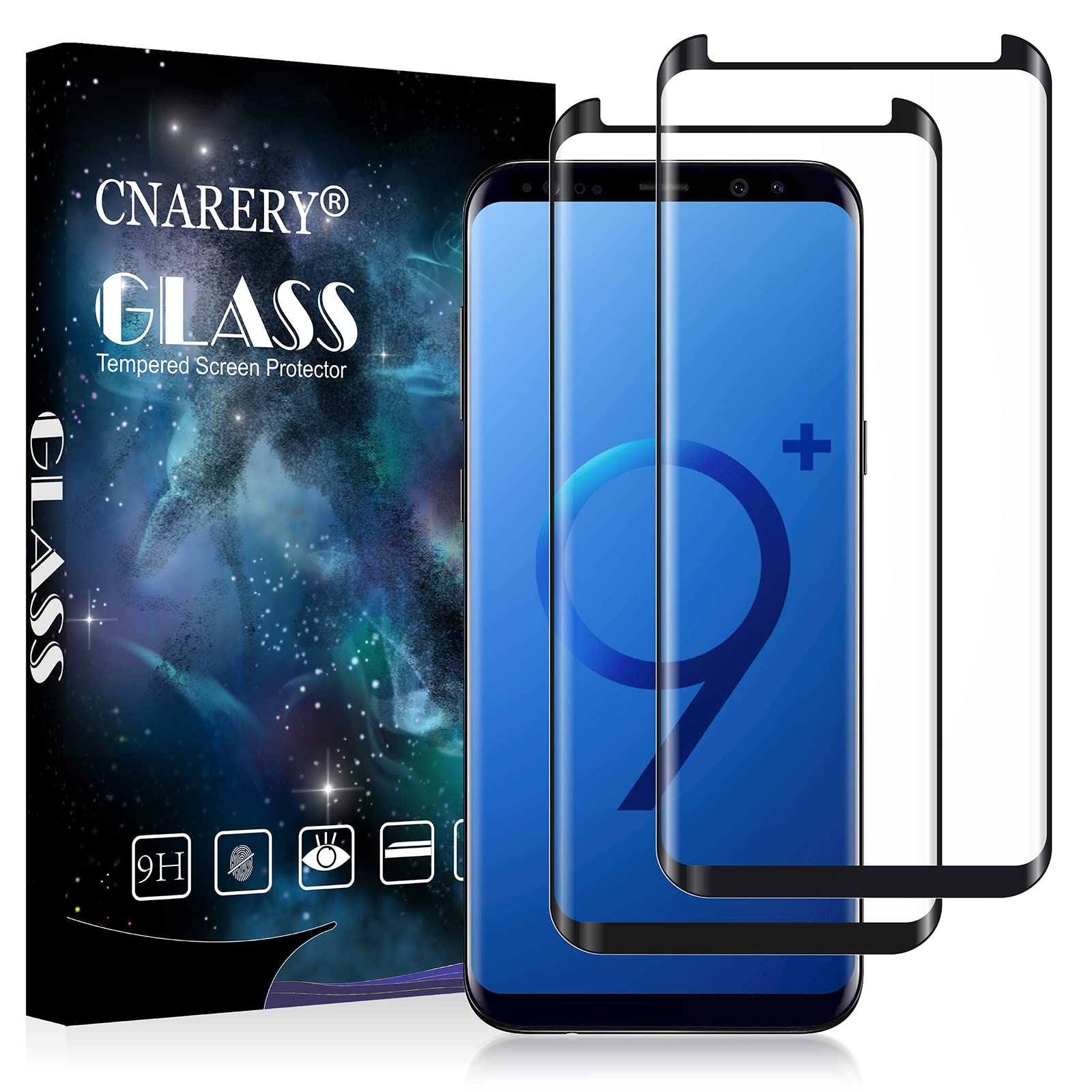 Photo 1 of [2 Pack[Full Coverage] Screen Protector for Samsung Galaxy S9 Plus (NOT for S9), 3D Curved/Easy Installation/Case-Friendly/HD-Bubble Free Tempered Glass for Samsung Galaxy S9 Plus/S9+