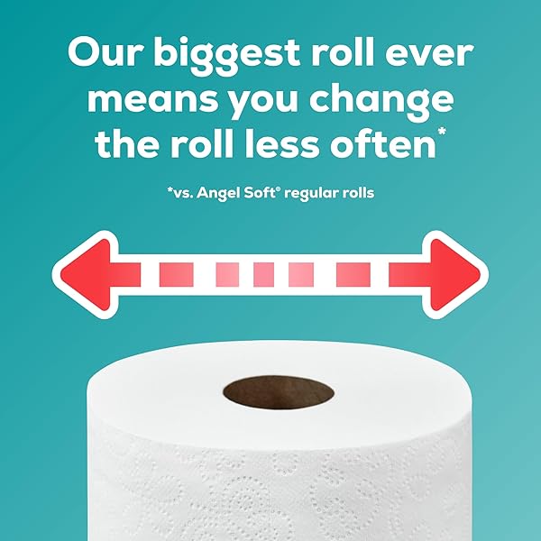 ANGEL SOFT TOILET PAPER, 12 SUPER MEGA ROLLS = 72 REGULAR ROLLS, SOFT AND STRONG TOILET TISSUE