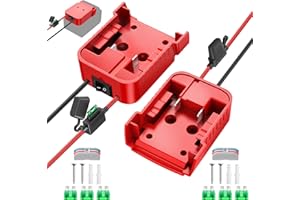 TANHEYIN 2 Packs 18V Adapters Compatible with Milwaukee M18 Battery for Power Wheel Adapter, Ride On Toy Car, DIY Power Projects, Battery Connector Conversion Kit with Switch & Fuse, 12AWG Wire, Wire Terminal