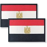 Overdecor Egypt Egyptian Flag Patch Tactical Military Patches - Hook and Loop Fastener, 2 Pack