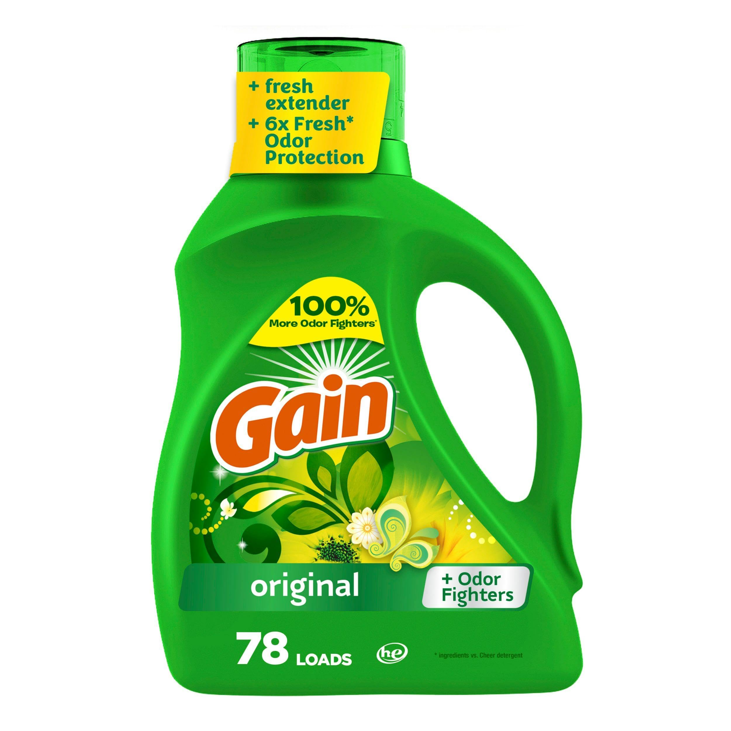 Photo 1 of Gain Liquid Laundry Washing Detergent, Original Scent 113 fl oz, 78 Loads, Lasting Freshness + Powerful Cleaning and Odor Fighting ingredients