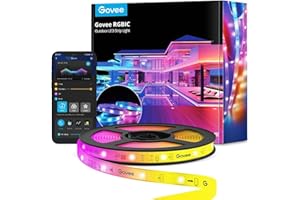 Govee Outdoor LED Strip Lights, 32.8ft Smart LED Outdoor Lights, Bluetooth App Control, IP65 Waterproof LED Lights, RGBIC Color Changing Outdoor Lights for Halloween Decorations, Party and Patio