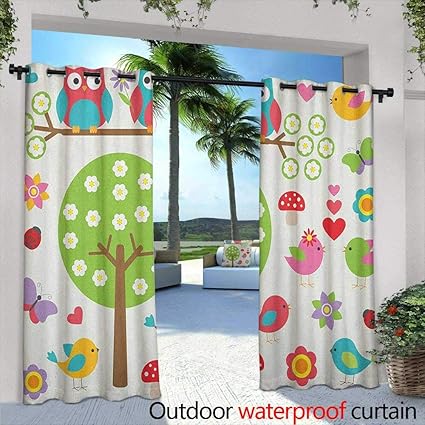 Amazon Com Nursery Thermal Insulated Blackout Curtains Birds And