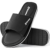 Roknemo Mens Slide Sandals Adjustable Athletic Casual Comfort Lightweight Open Toe Slides Sport Sandals with Memory Foam Soft Cushion Footbed