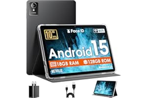 Tablette Android, Android Tablets 10 Inch, Octa-Core Tablet, 18GB+128GB, 1TB Expand, 1280x800 IPS HD Display, GPS, Widevine L
