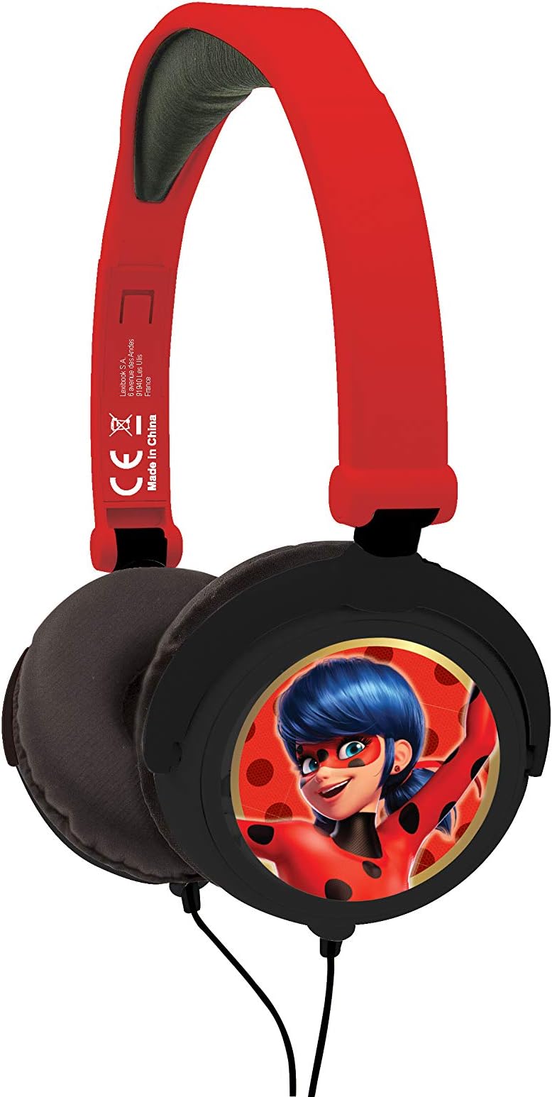 Lexibook Miraculous Ladybug Stereo Headphone,Safe Volume, Foldable and Adjustable, red, HP015MI