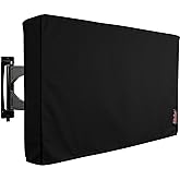 iBirdie Outdoor TV Cover 80 to 85 inch Weatherproof and Waterproof | Black, 75"L x 45"H Cover Size, 600D Thick Fabric, Outside Flat Screen Protector with Bottom