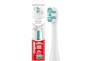 Colgate Total Adult Sonic Battery Powered Electric Toothbrush, 1 Pack, Medium Bristled Battery Toothbrush, Fights Cavities, P