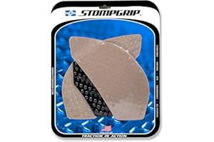 Stompgrip Motorcycle Traction Pads - STREET BIKE TANK GRIPS - VOLCANO - 0037 (Clear & Black (Hybrid))