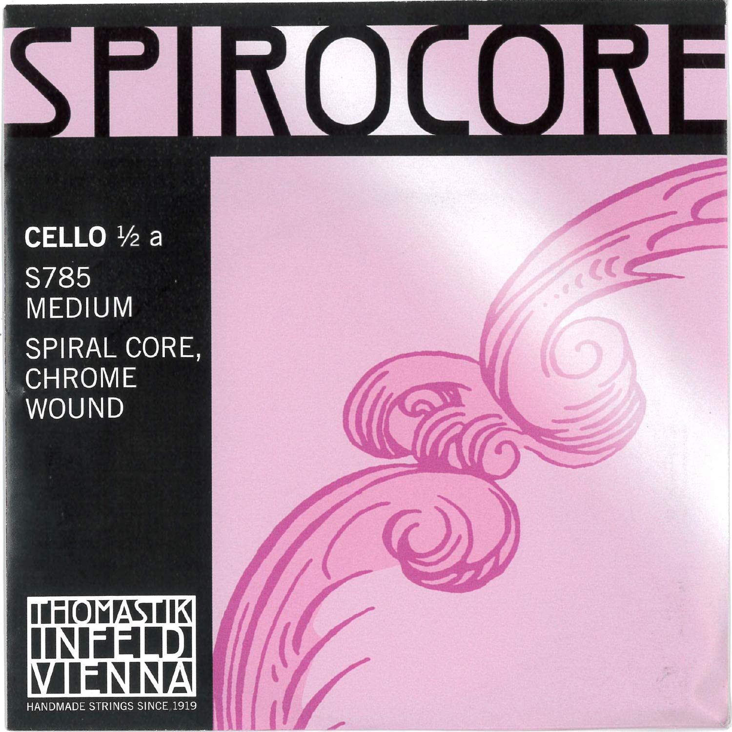 Thomastik single string for cello 1/2 Spirocore - A-string spiral rope core, chrome wound, medium