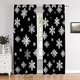 BaoNews Winter Snowflake Bedroom Curtains, Small